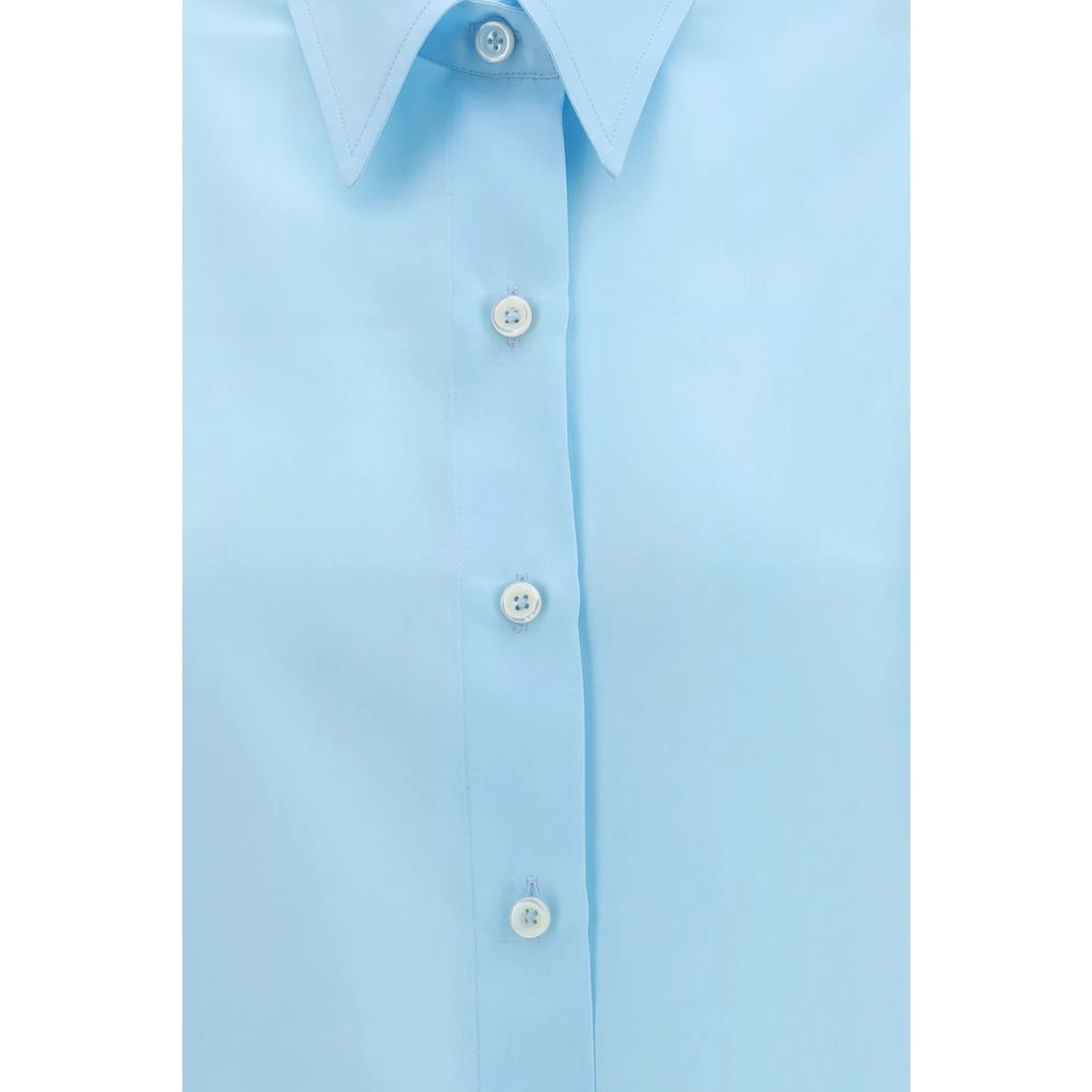Blue Silk Dress Shirt