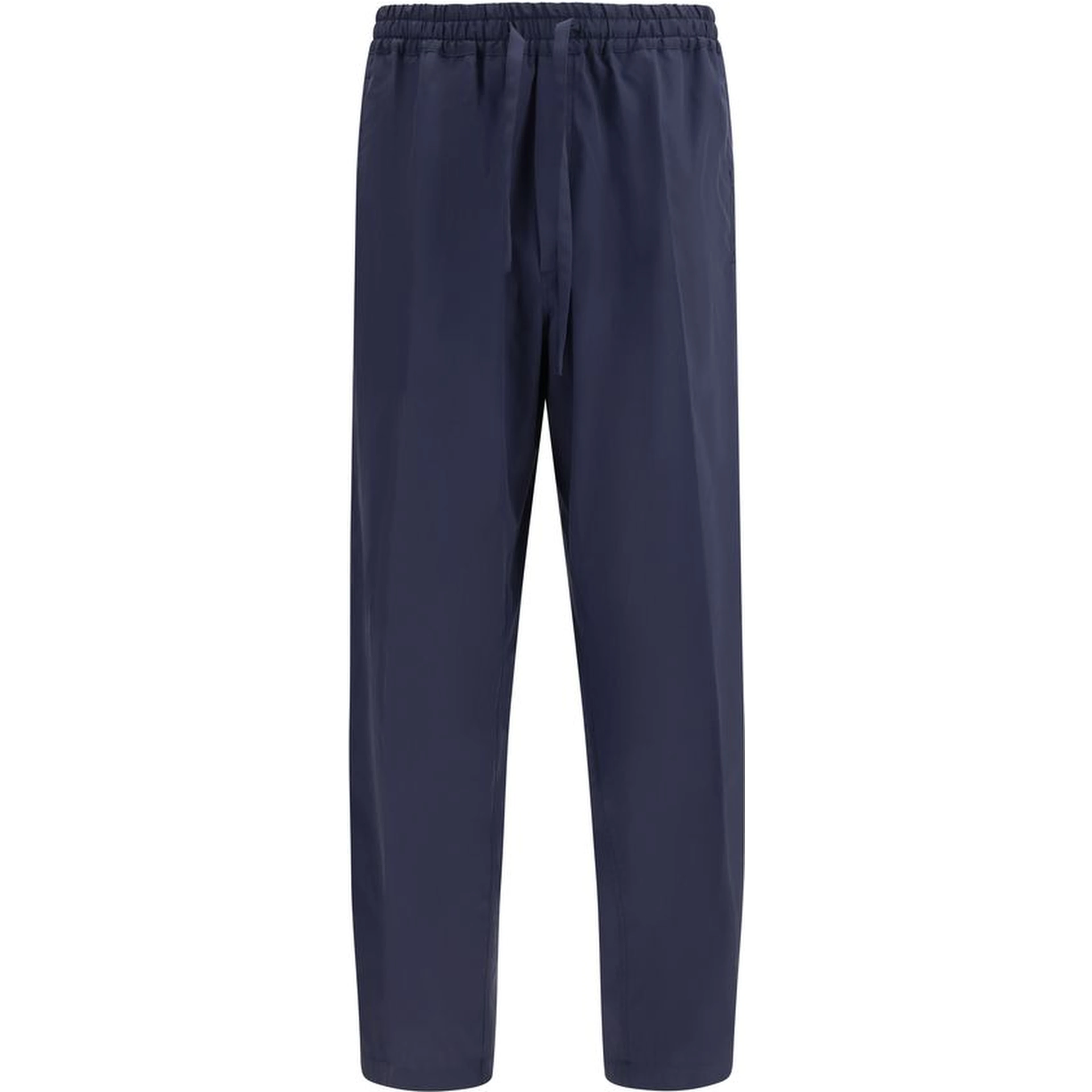 Blue Cotton Casual Pants