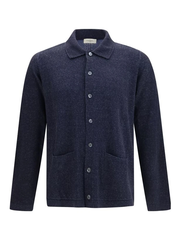 Blue Silk Cardigan