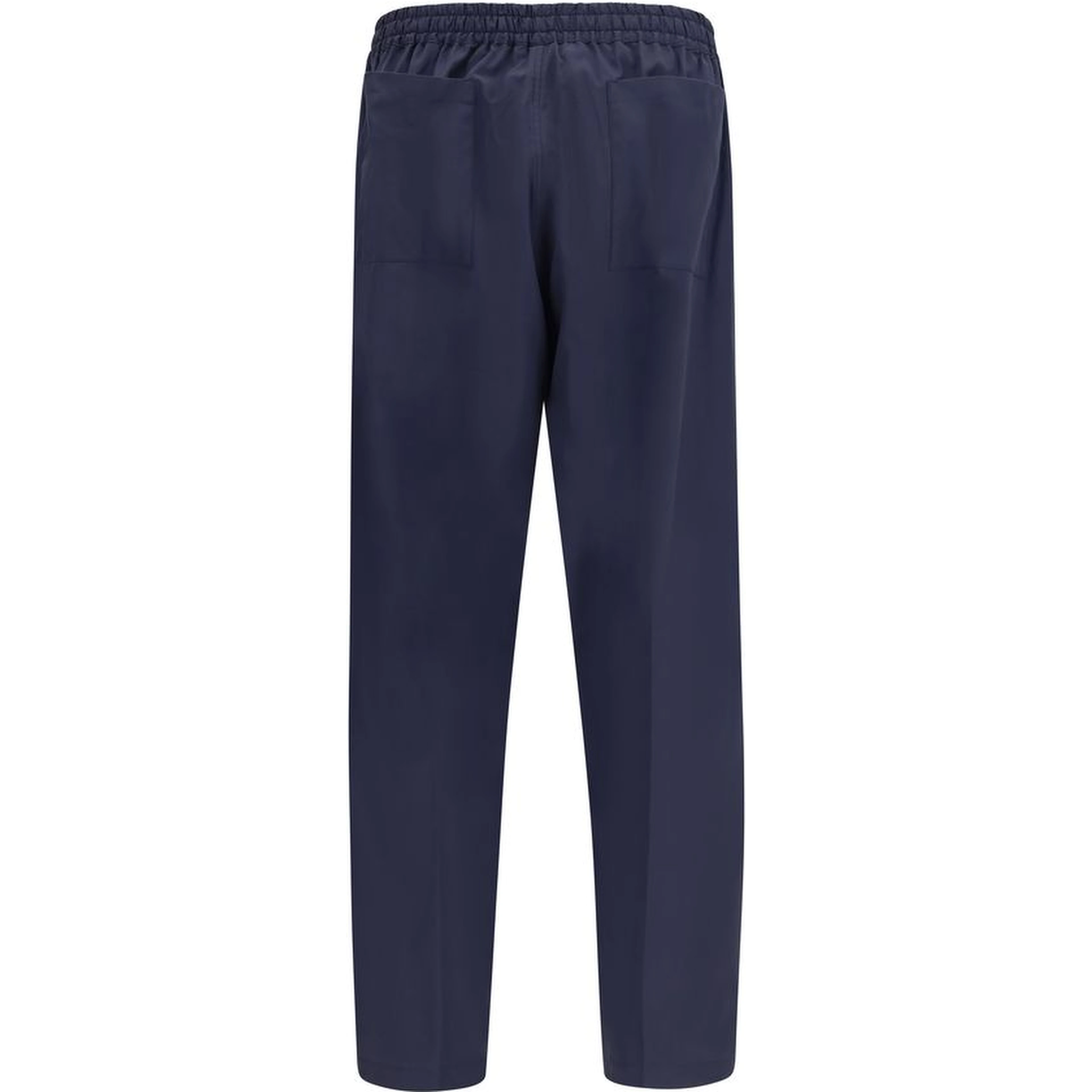 Blue Cotton Casual Pants