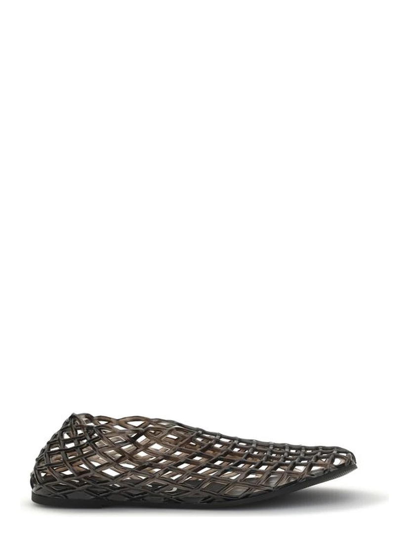 Black Rubber Ballet Flats