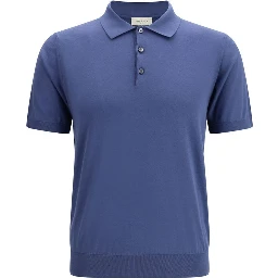 Blue Cotton Polo Shirt