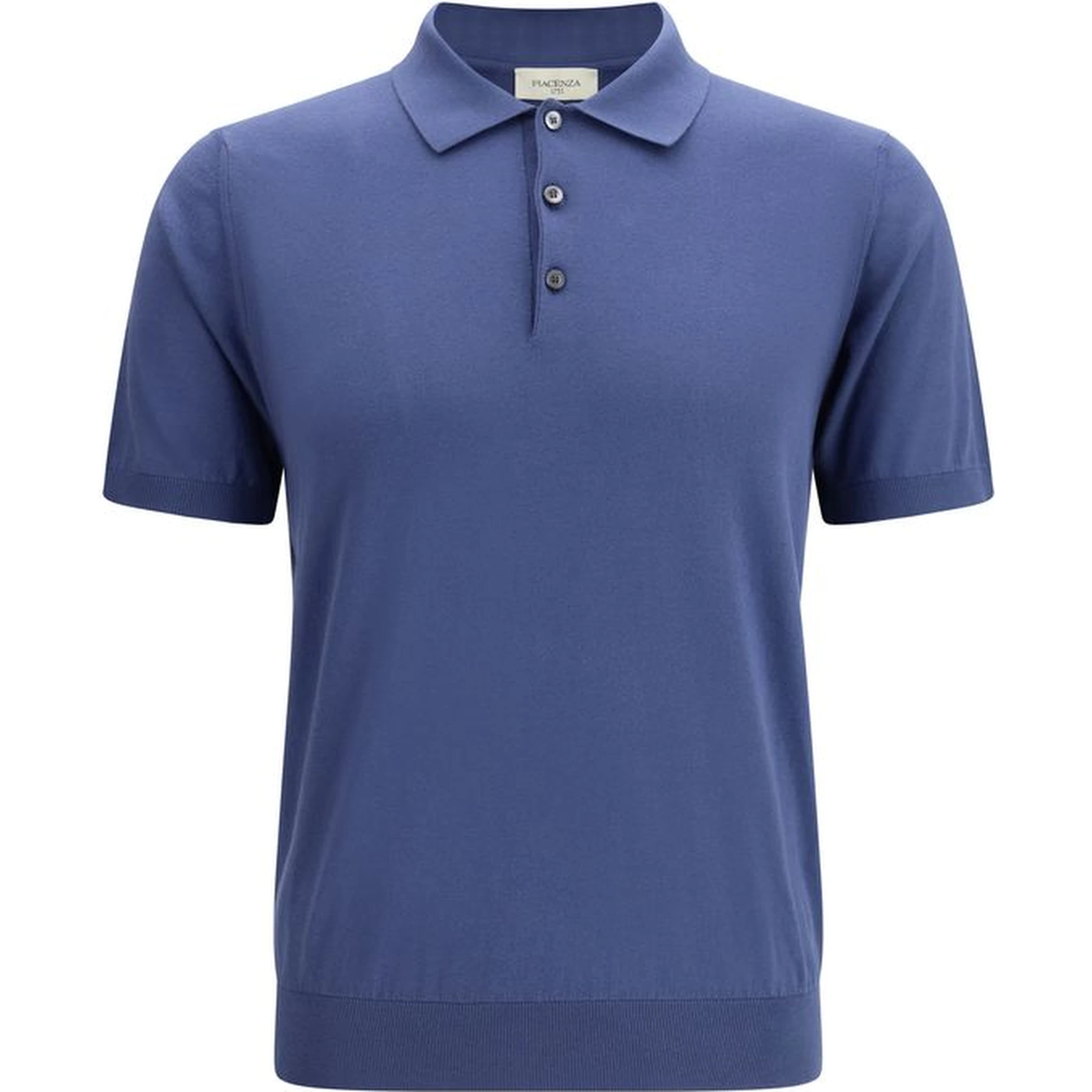 Blue Cotton Polo Shirt