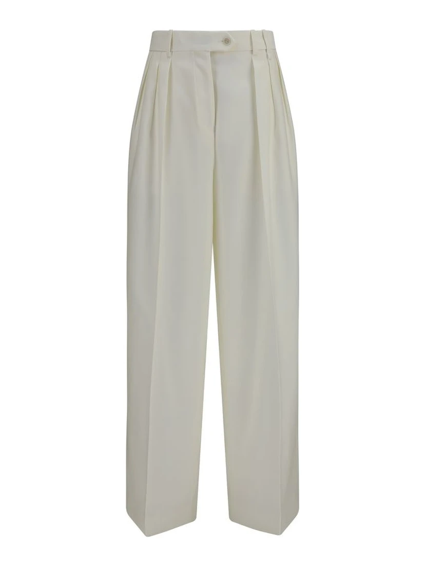 White Wool Oves Aries Casual Pants