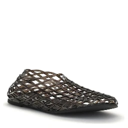 Black Rubber Ballet Flats