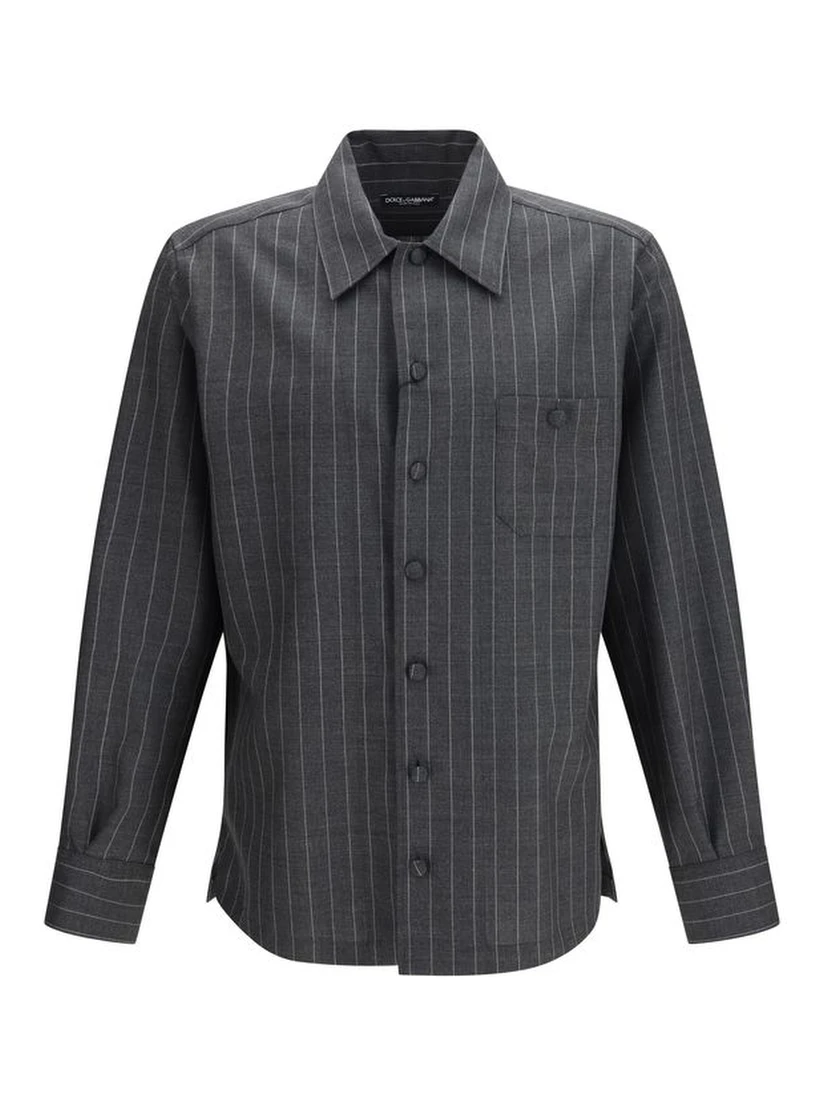 Gray Wool Oves Aries Dress Shirt