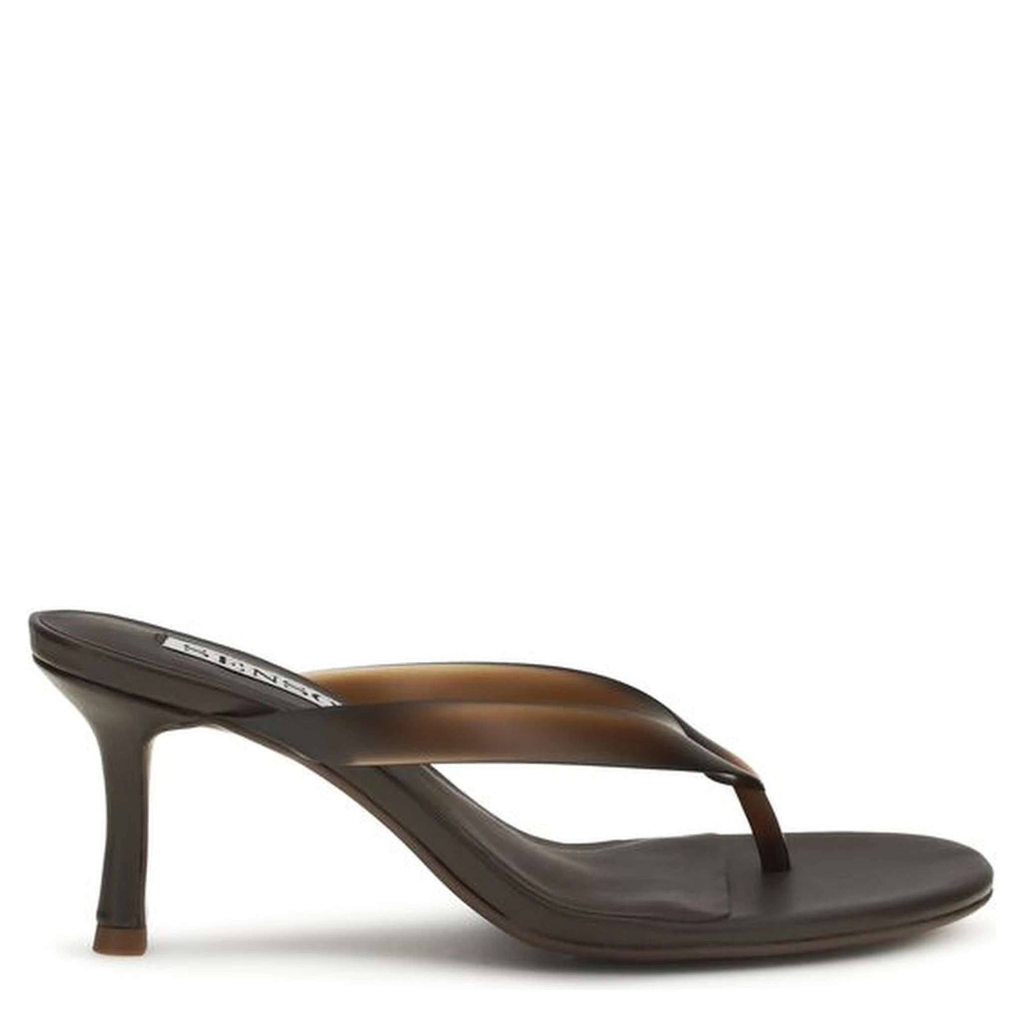 Brown Rubber Stiletto Heel Sandals