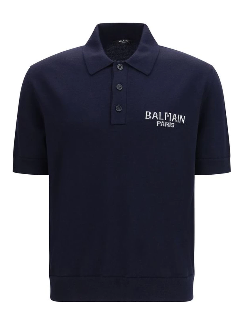 Blue Wool Oves Aries Polo Shirt