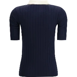 Blue Wool Oves Aries Polo Shirt