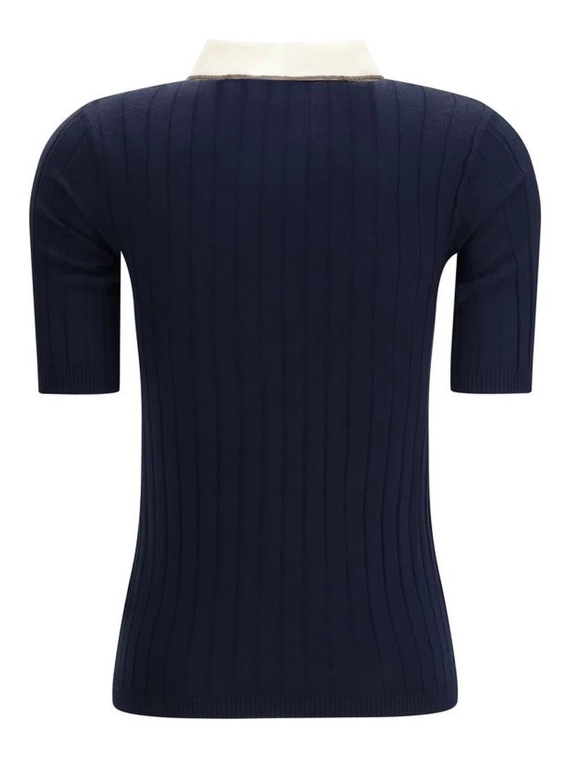 Blue Wool Oves Aries Polo Shirt