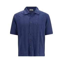 Blue Cotton Polo Shirt
