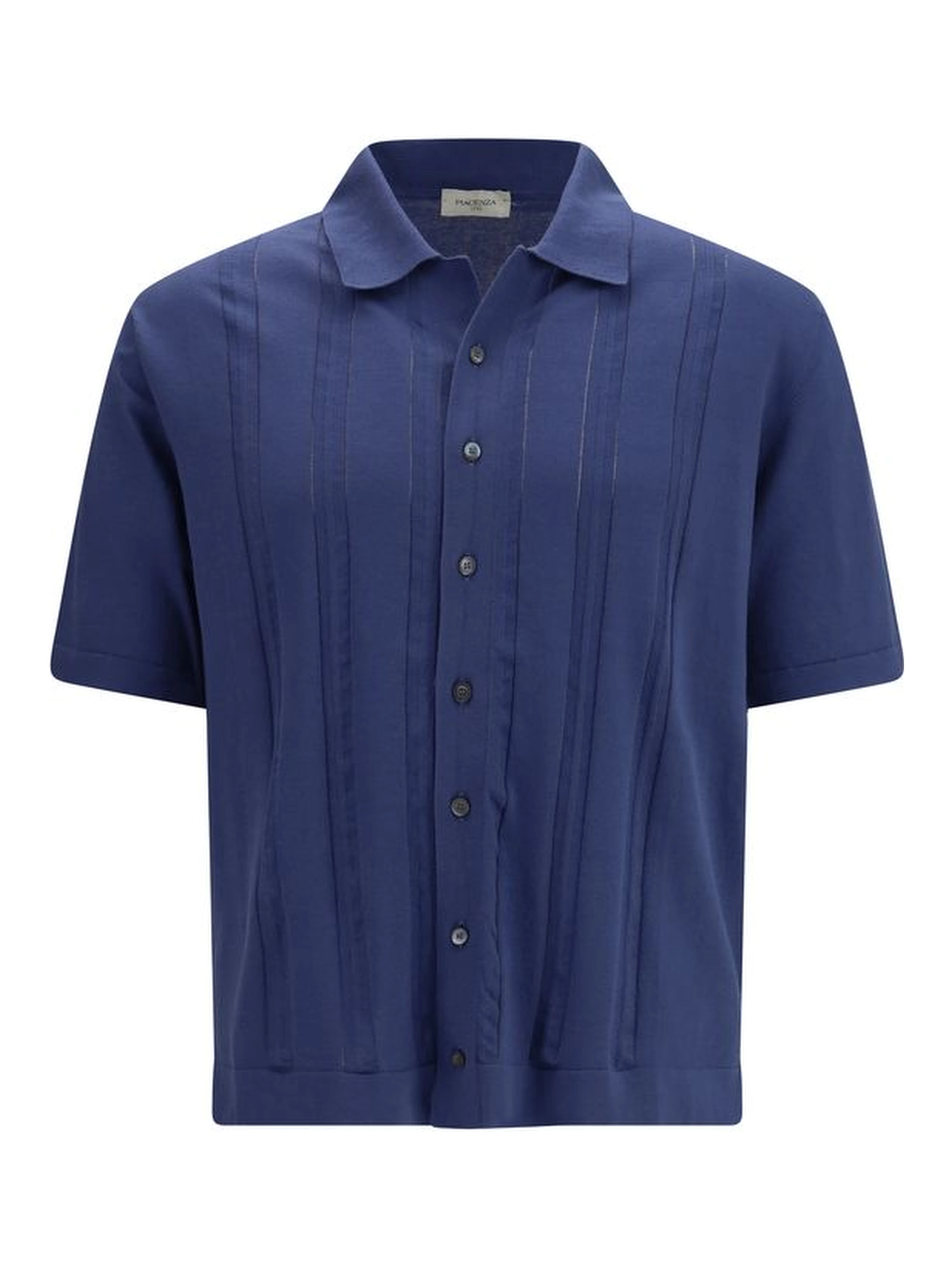 Blue Cotton Polo Shirt