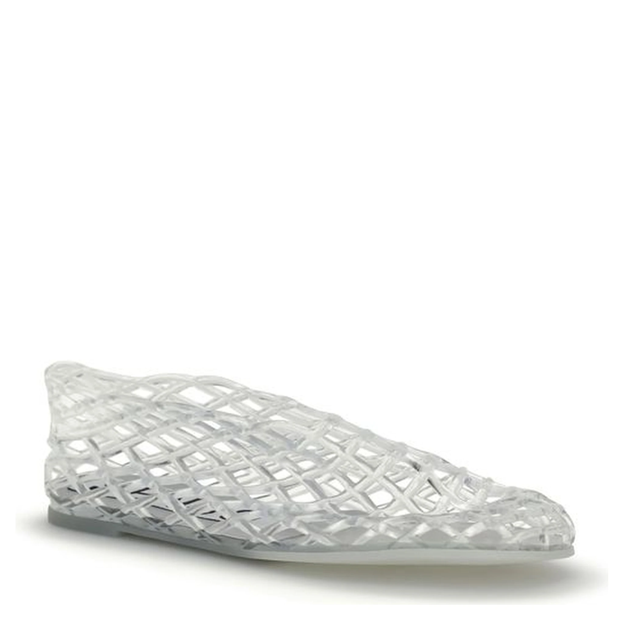 White Rubber Ballet Flats