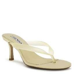 Beige Rubber Stiletto Heel Sandals