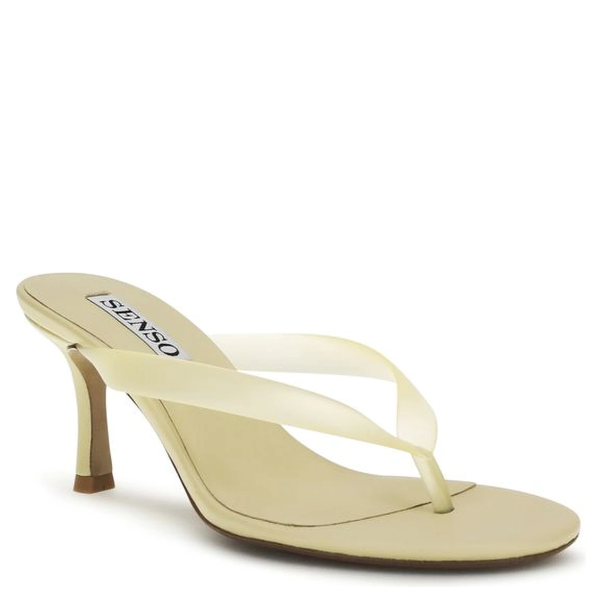 Beige Rubber Stiletto Heel Sandals