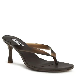 Brown Rubber Stiletto Heel Sandals