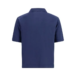 Blue Cotton Polo Shirt