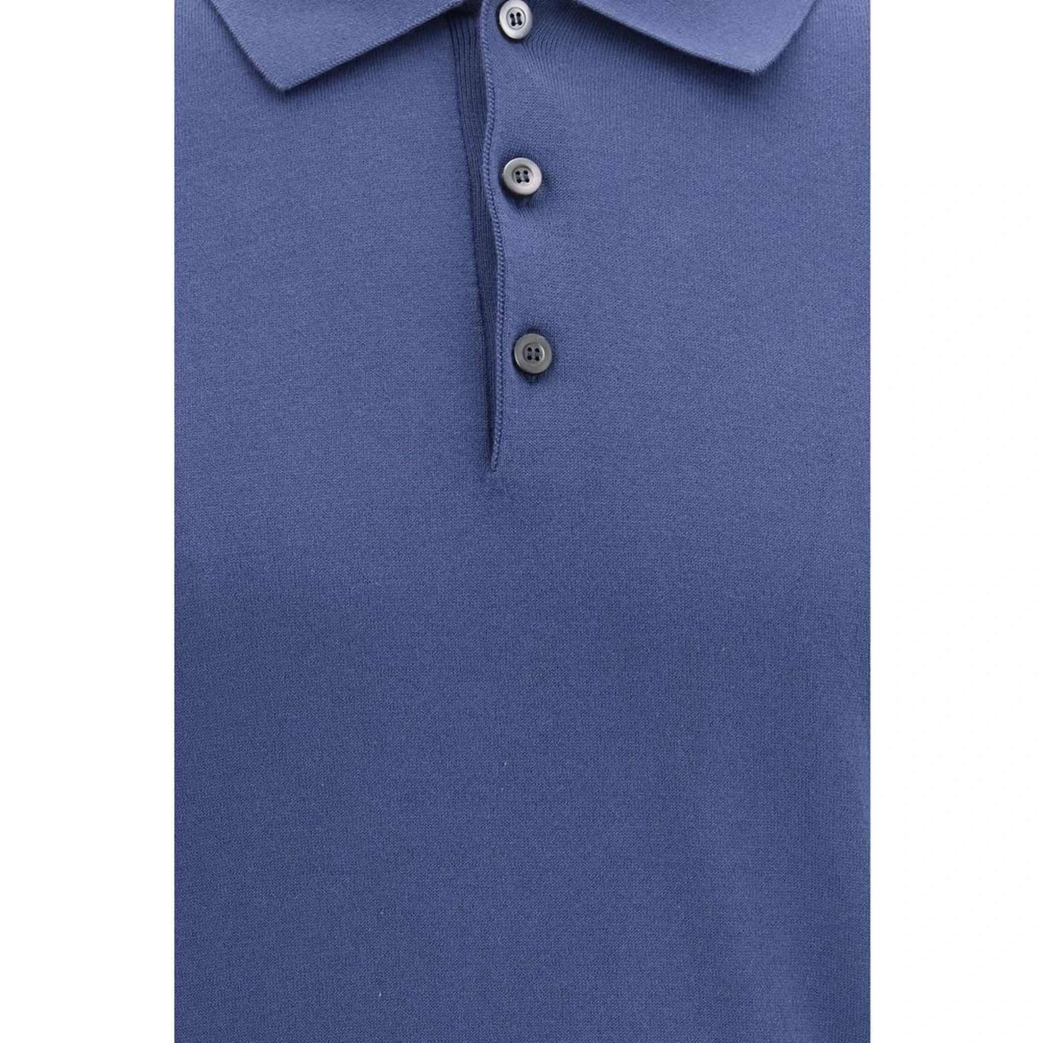 Blue Cotton Polo Shirt