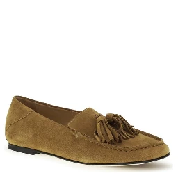 Beige Calf Leather Bos Taurus Slip-On Loafers