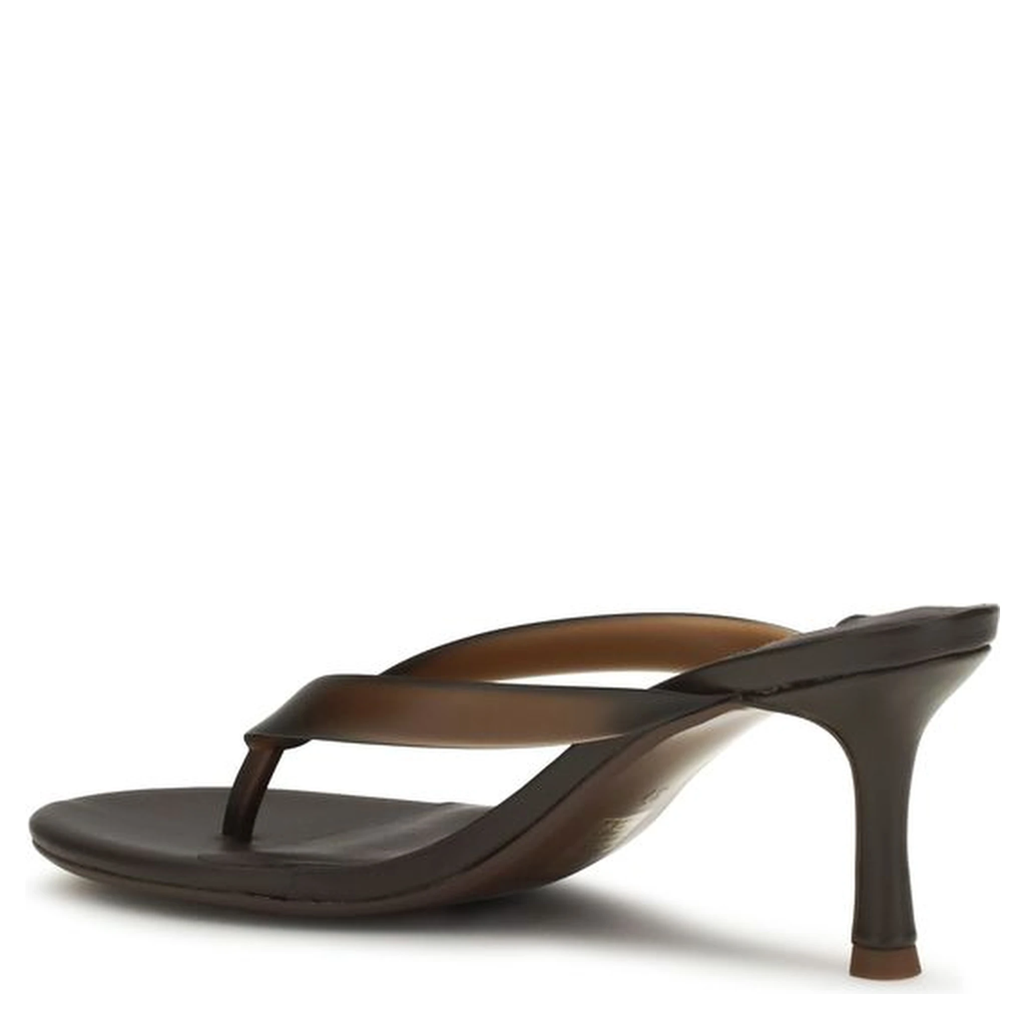Brown Rubber Stiletto Heel Sandals