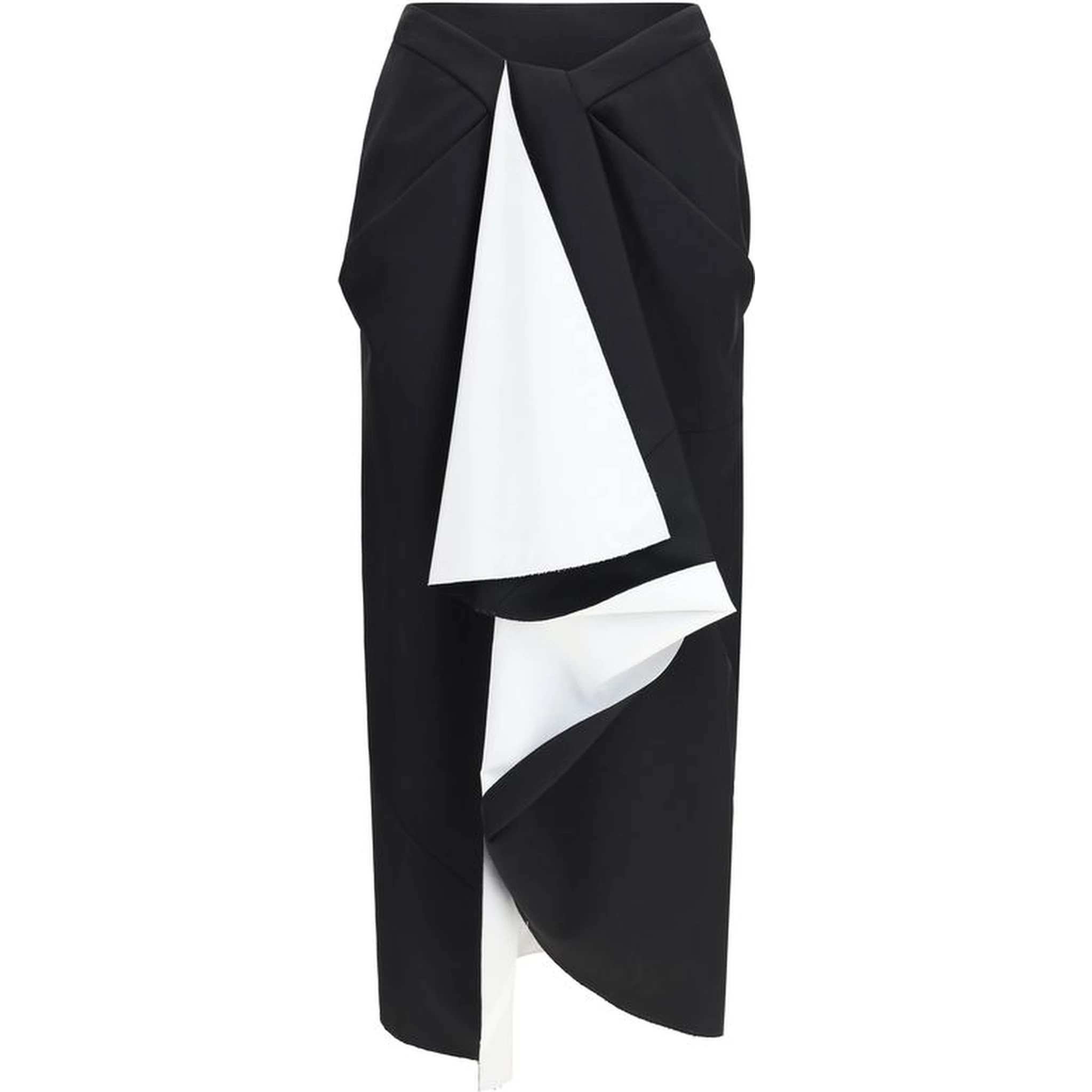 Black Wool Oves Aries Midi Skirt