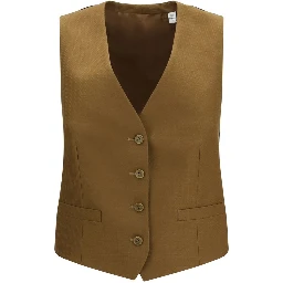 Brown Wool Oves Aries Sleveless Jacket