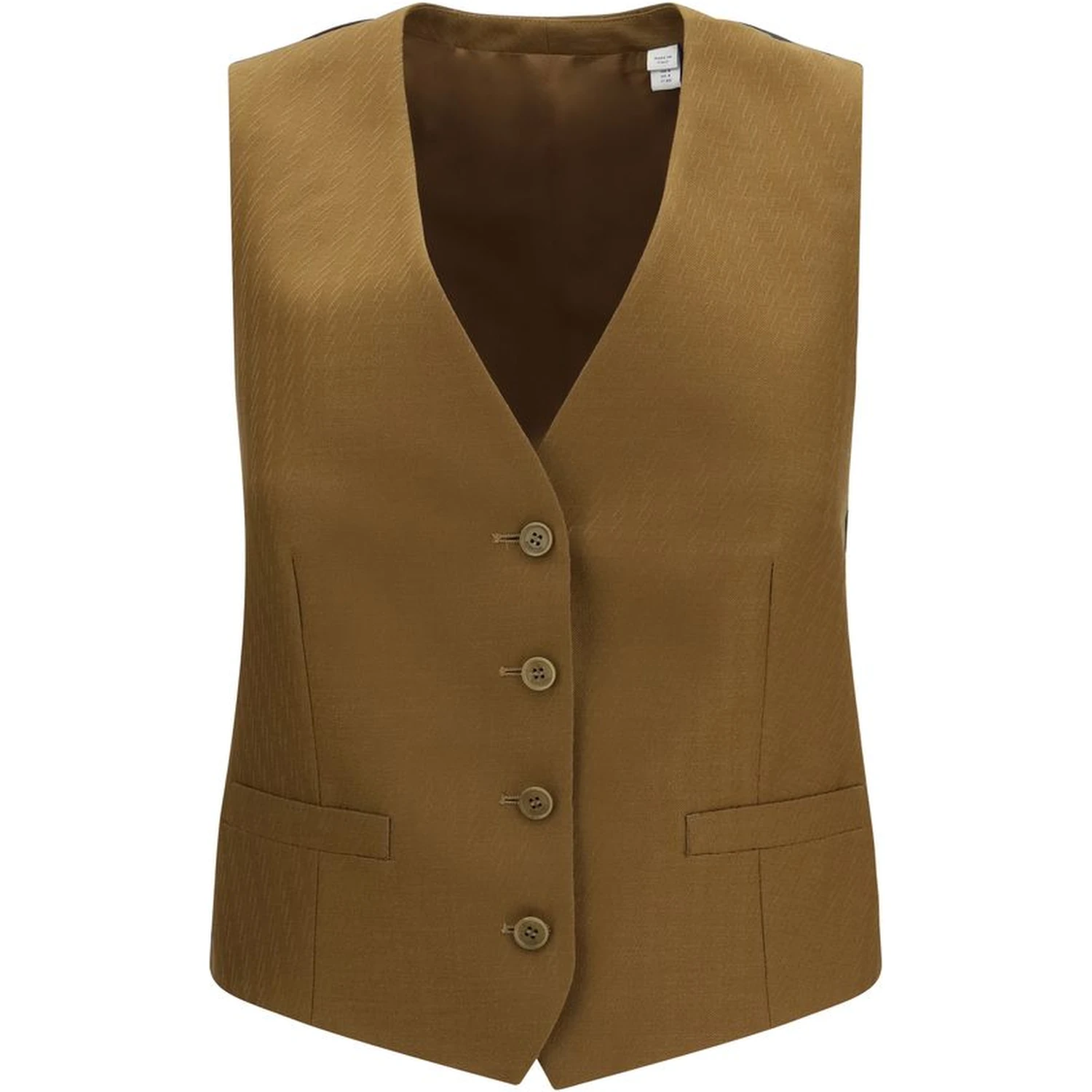 Brown Wool Oves Aries Sleveless Jacket