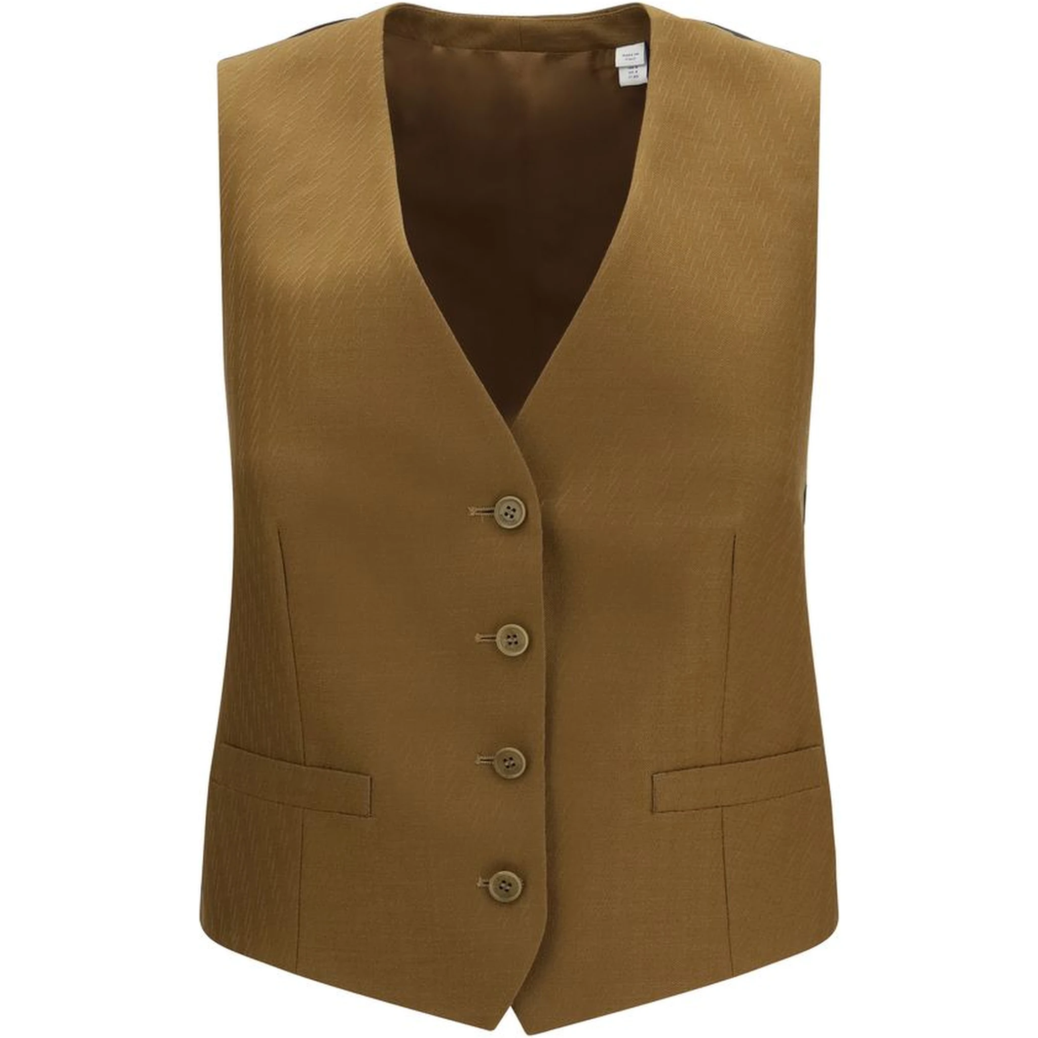 Brown Wool Oves Aries Sleveless Jacket