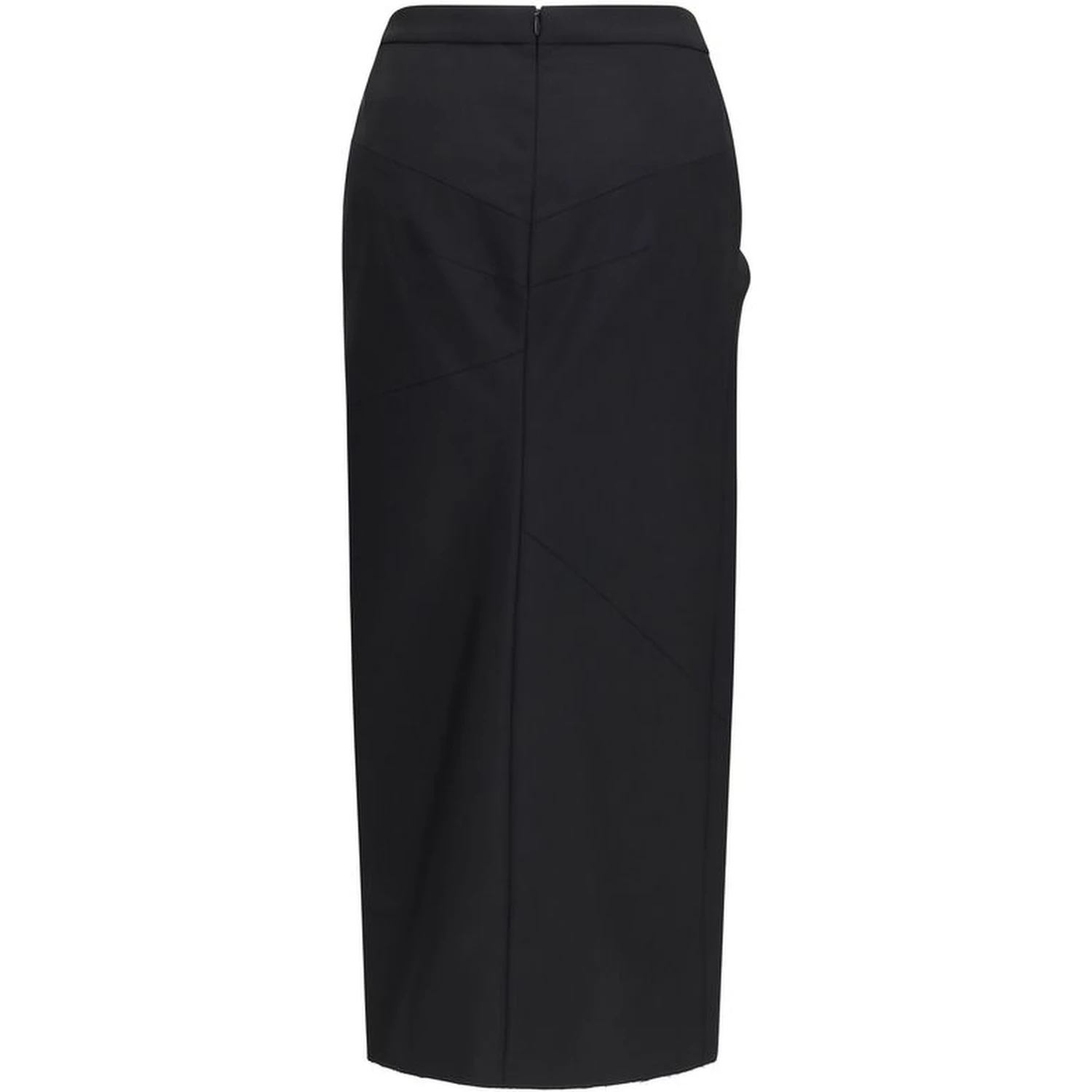 Black Wool Oves Aries Midi Skirt