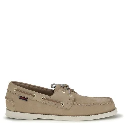Beige Calf Leather Bos Taurus Slip-On Loafers