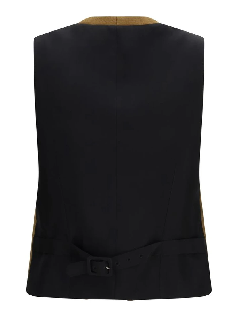 Brown Wool Oves Aries Sleveless Jacket