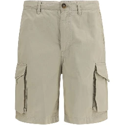 Beige Cotton Bermuda Shorts