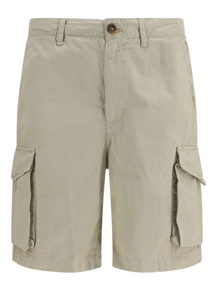 Beige Cotton Bermuda Shorts