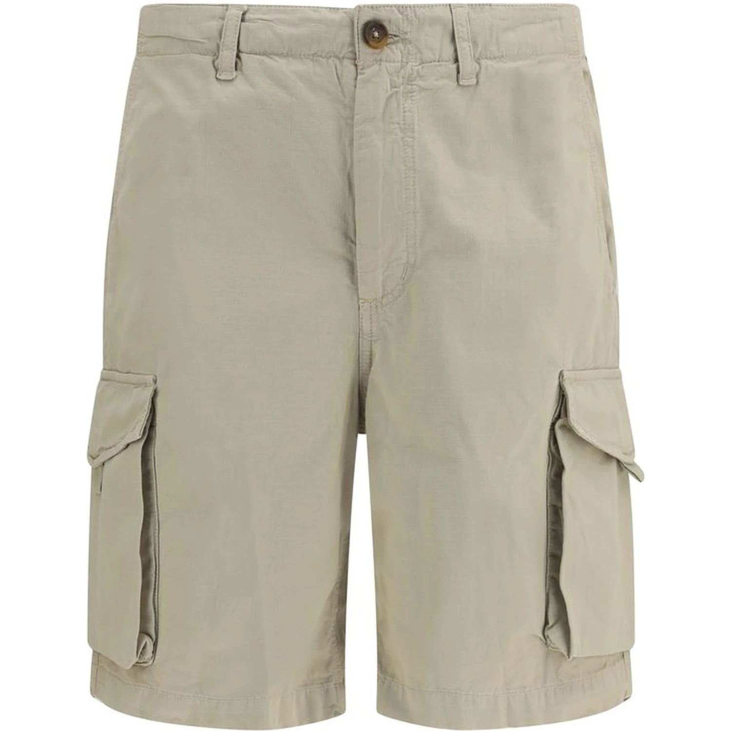 Beige Cotton Bermuda Shorts