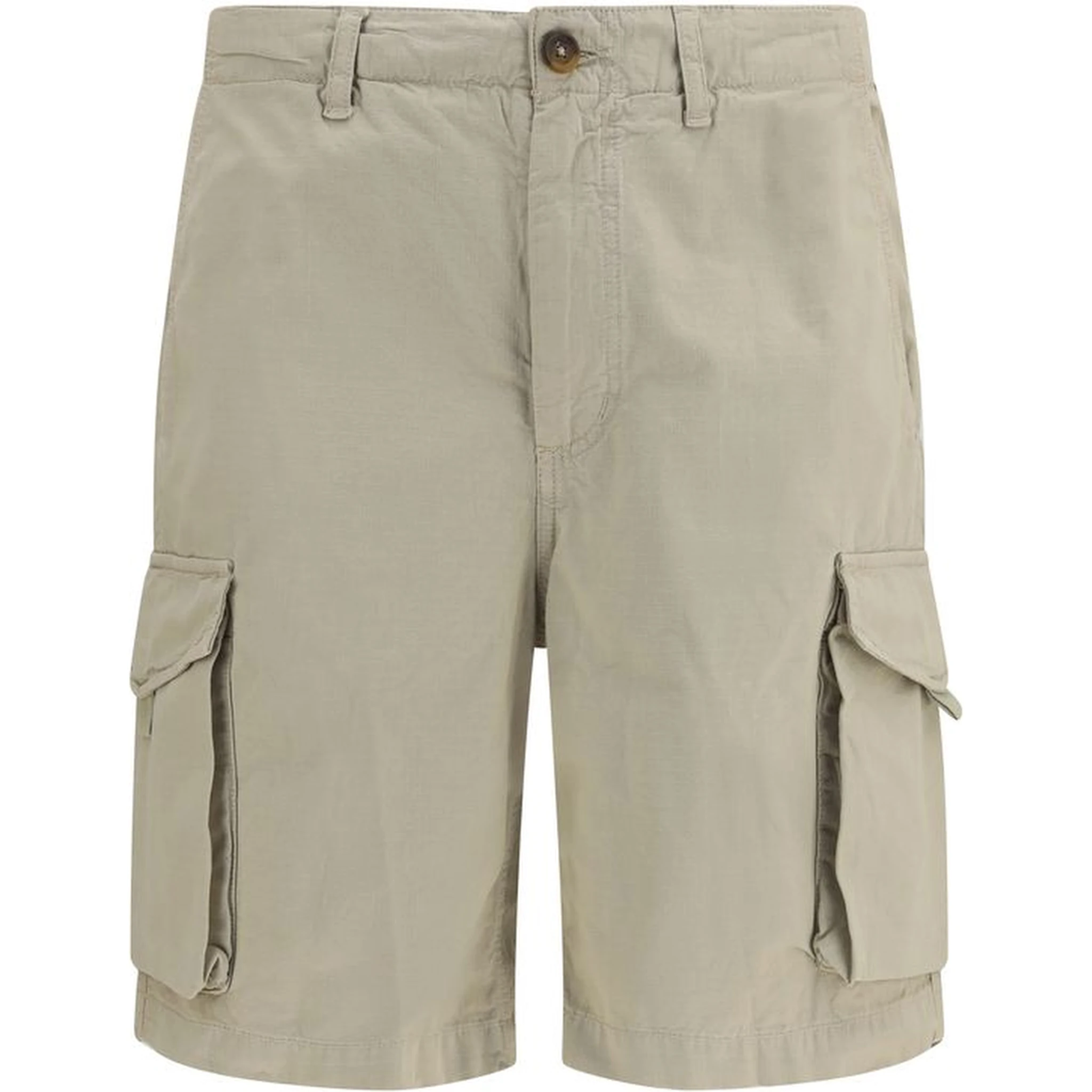 Beige Cotton Bermuda Shorts