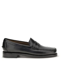 Black Calf Leather Bos Taurus Slip-On Loafers
