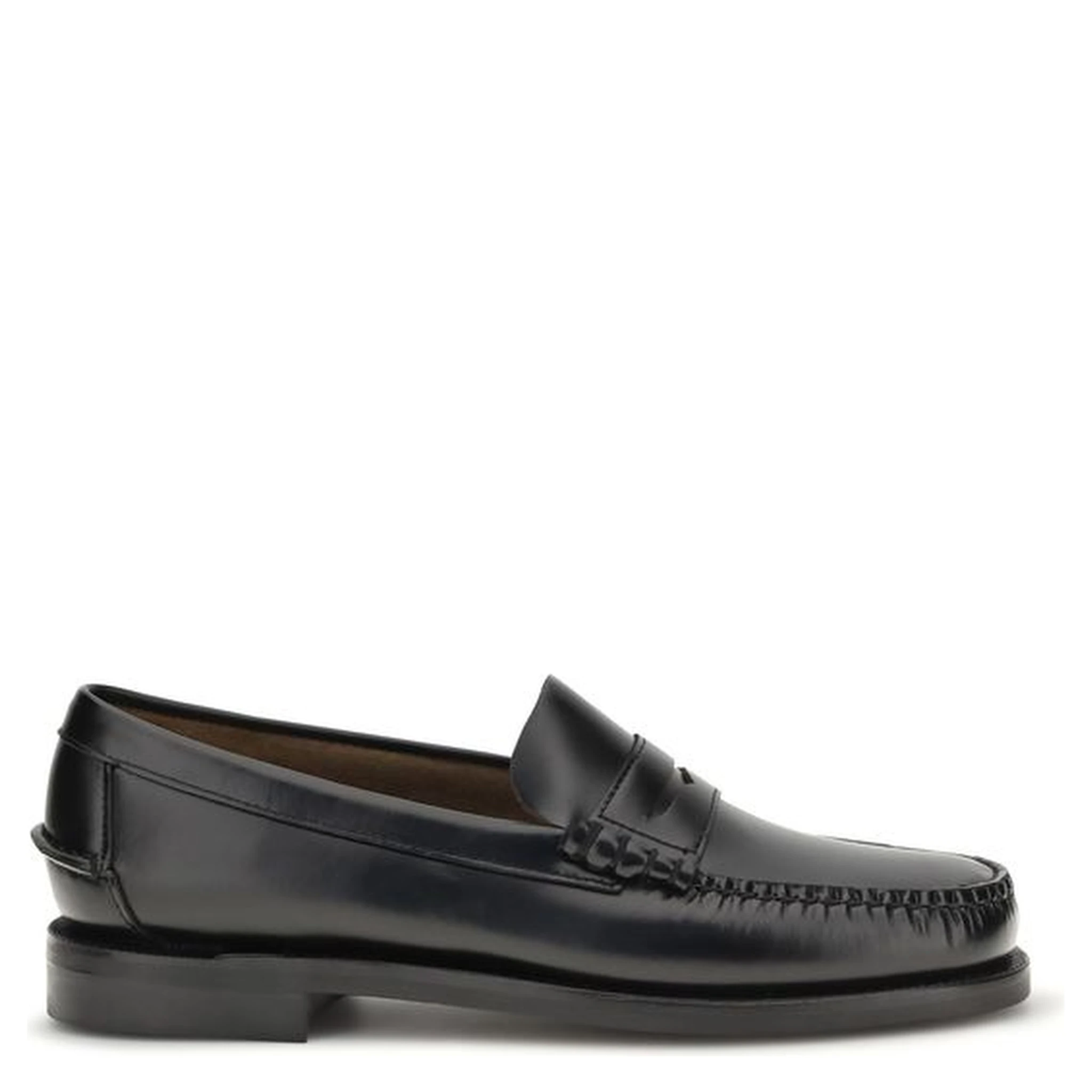 Black Calf Leather Bos Taurus Slip-On Loafers