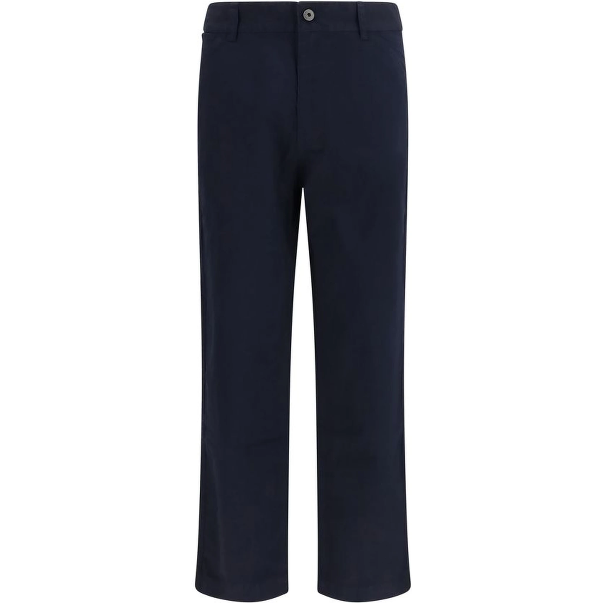 Blue Cotton Casual Pants