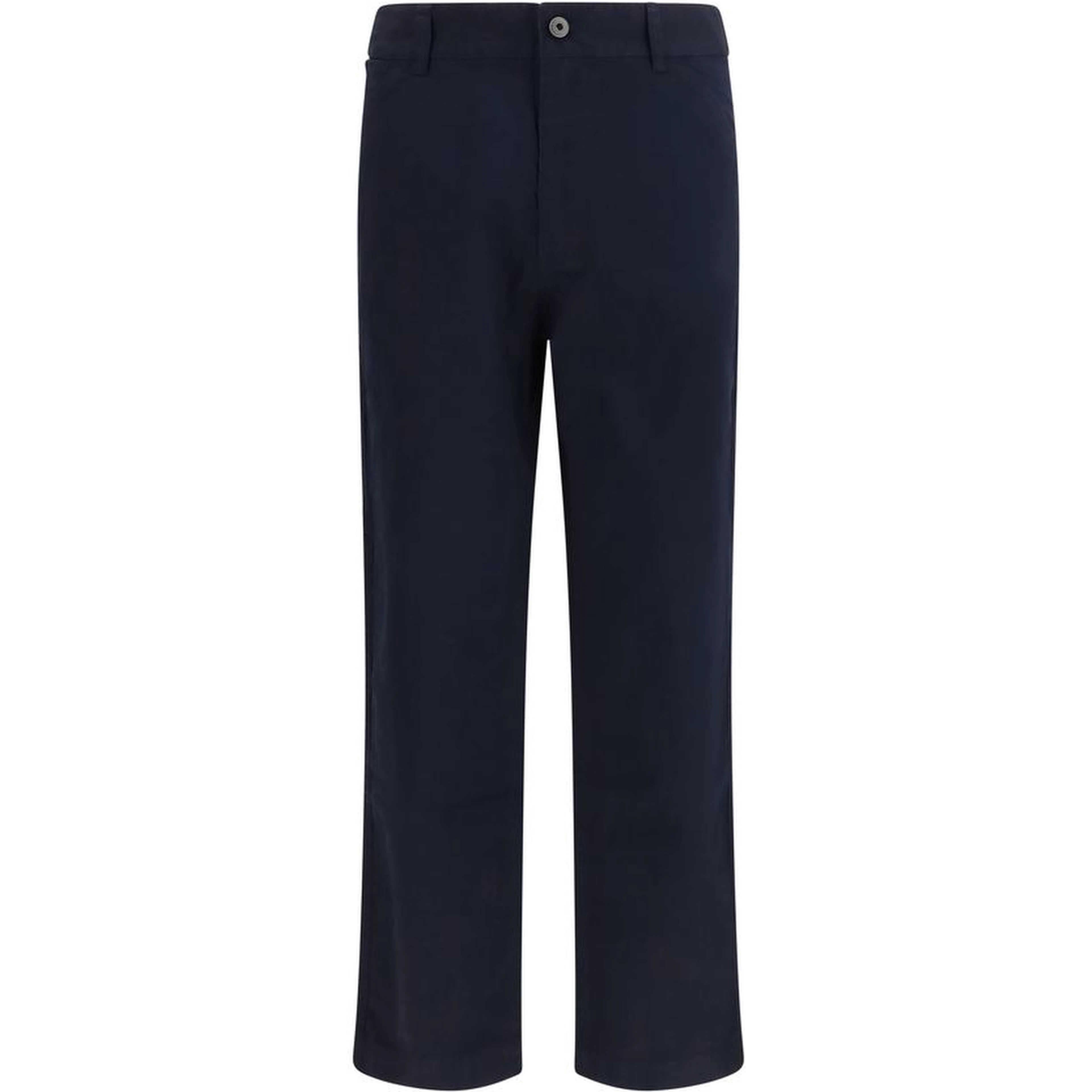 Blue Cotton Casual Pants