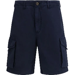 Blue Cotton Bermuda Shorts
