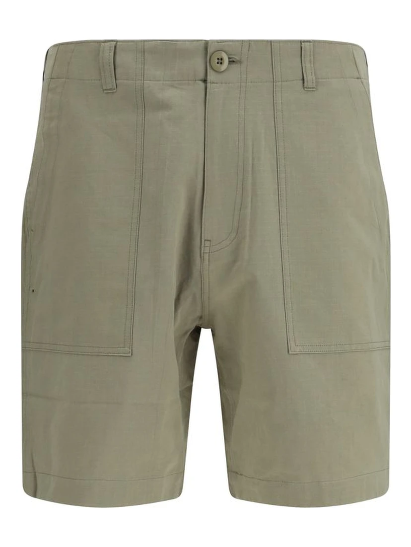 Bicolor Cotton Bermuda Shorts