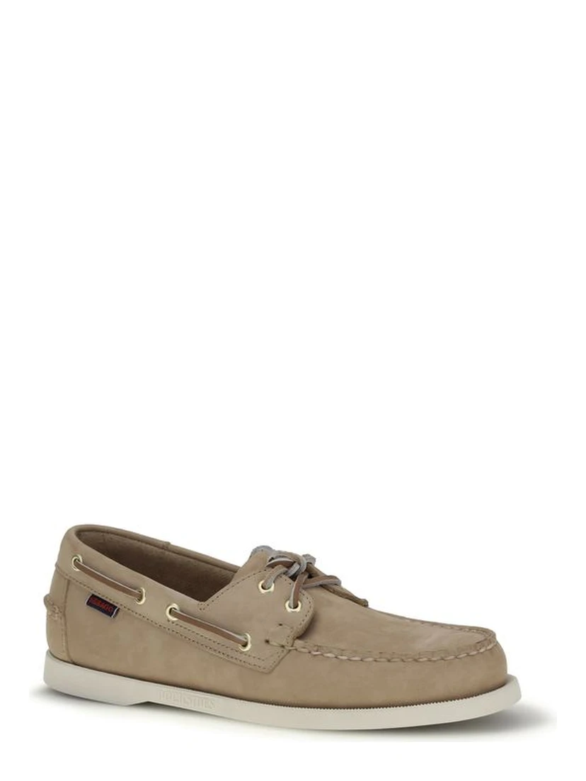 Beige Calf Leather Bos Taurus Slip-On Loafers