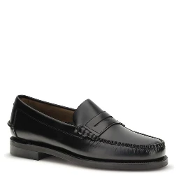 Black Calf Leather Bos Taurus Slip-On Loafers