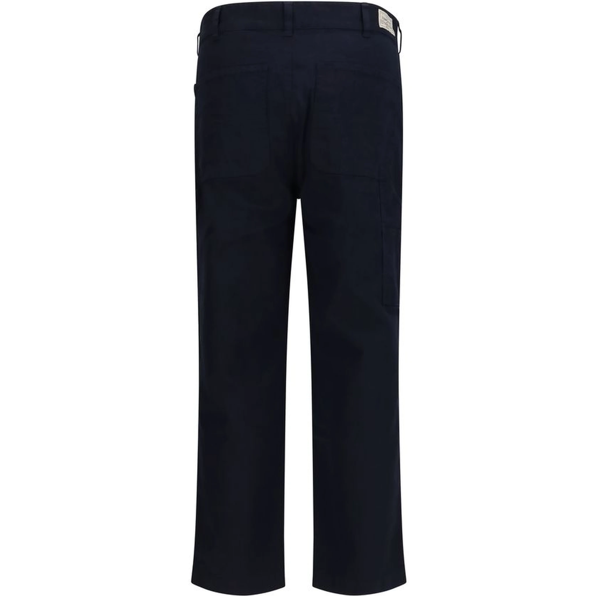 Blue Cotton Casual Pants