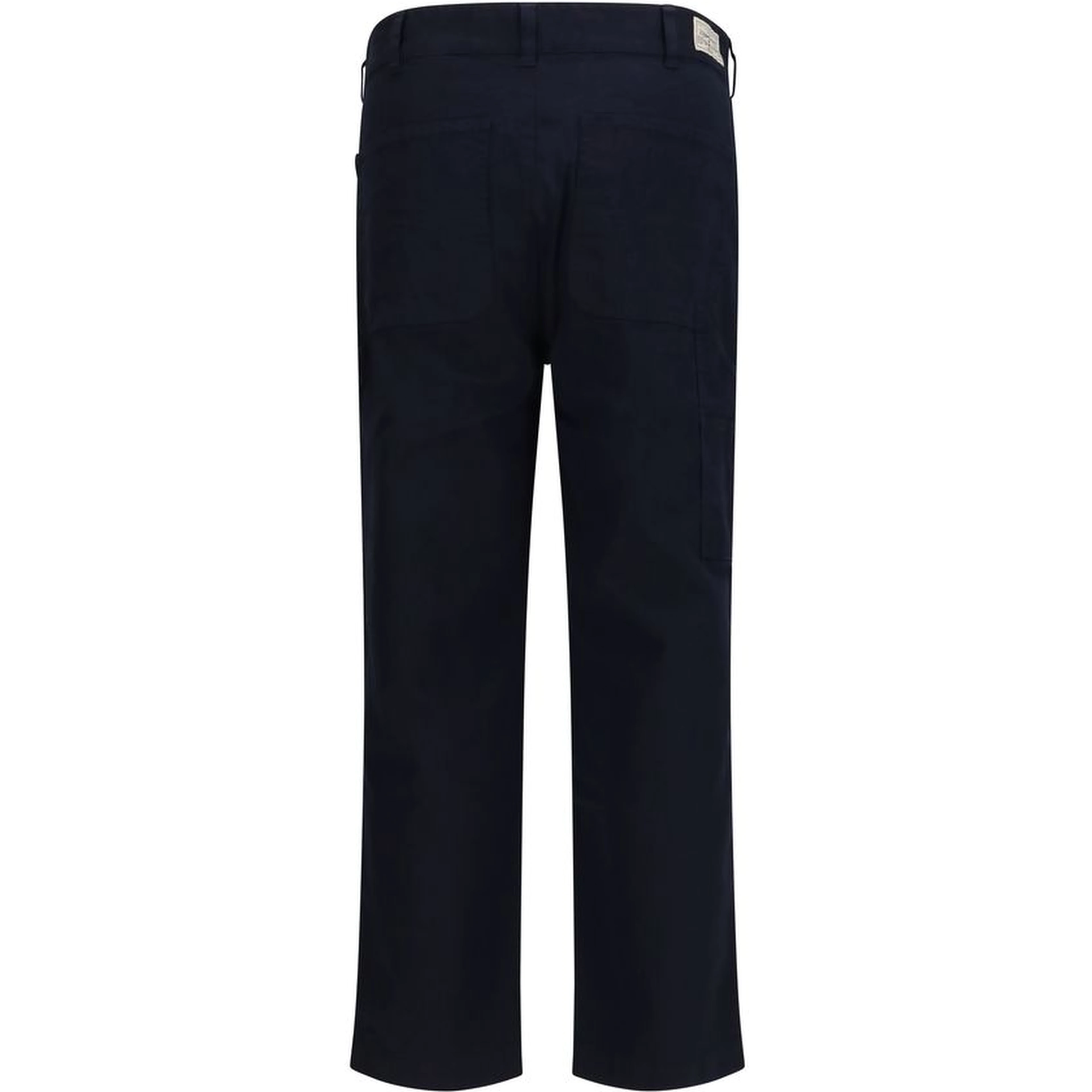 Blue Cotton Casual Pants
