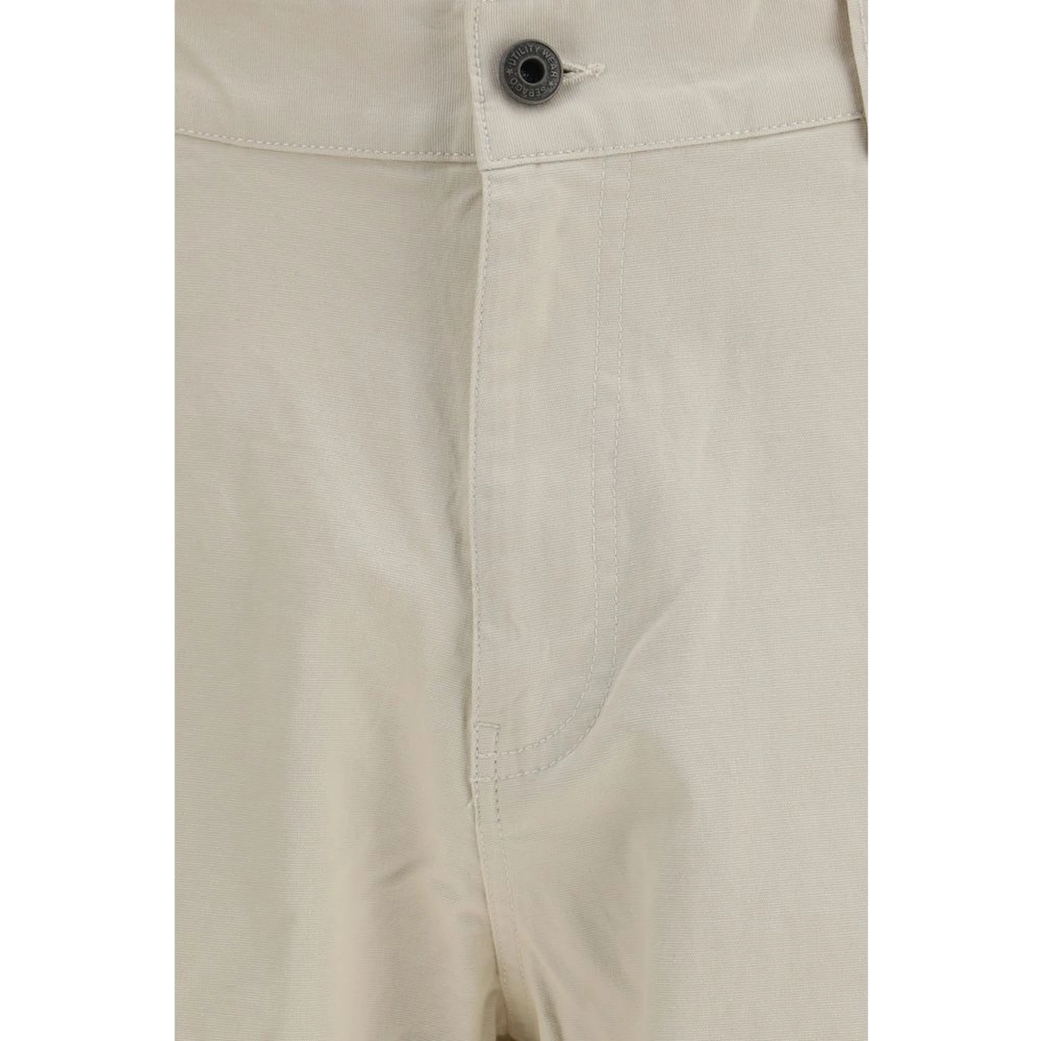 Beige Cotton Casual Pants
