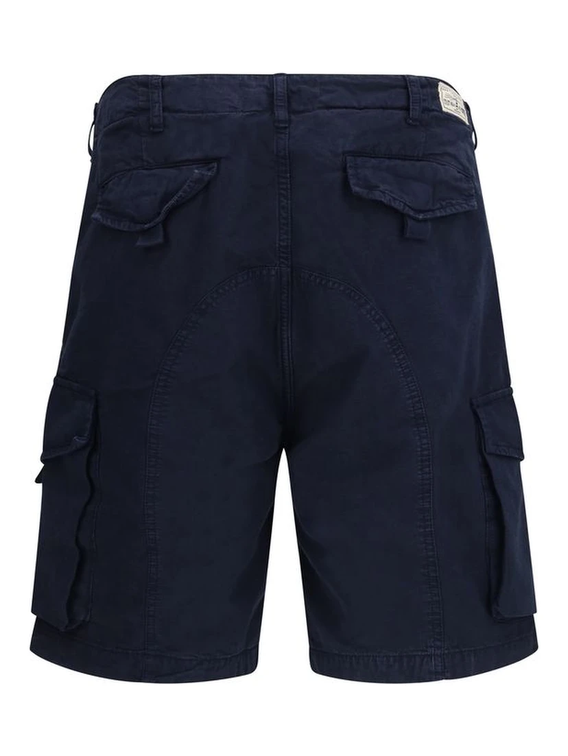 Blue Cotton Bermuda Shorts