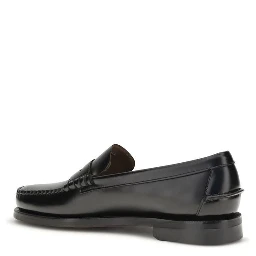 Black Calf Leather Bos Taurus Slip-On Loafers