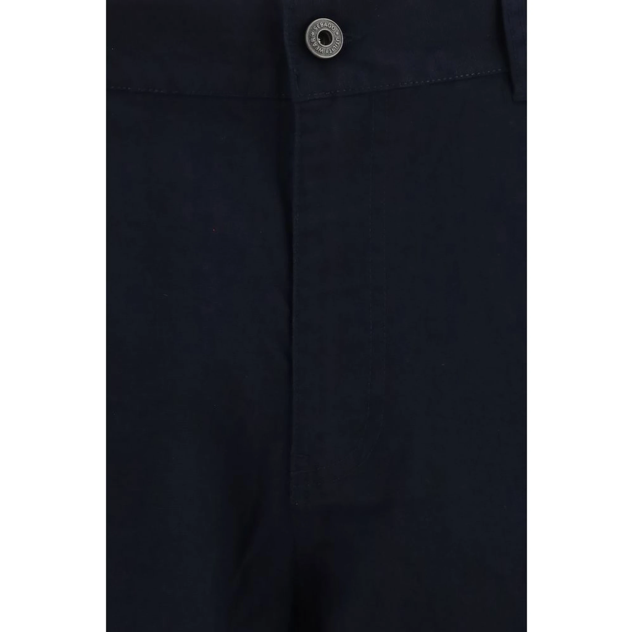 Blue Cotton Casual Pants
