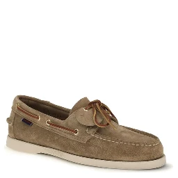 Beige Calf Leather Bos Taurus Slip-On Loafers